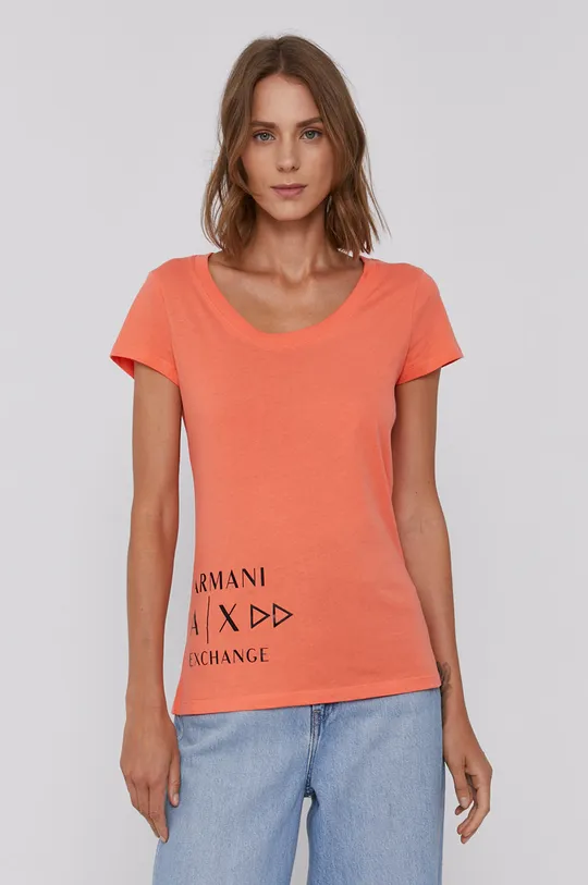 pomarańczowy Armani Exchange T-shirt bawełniany 6KYTGB.YJ3RZ Damski