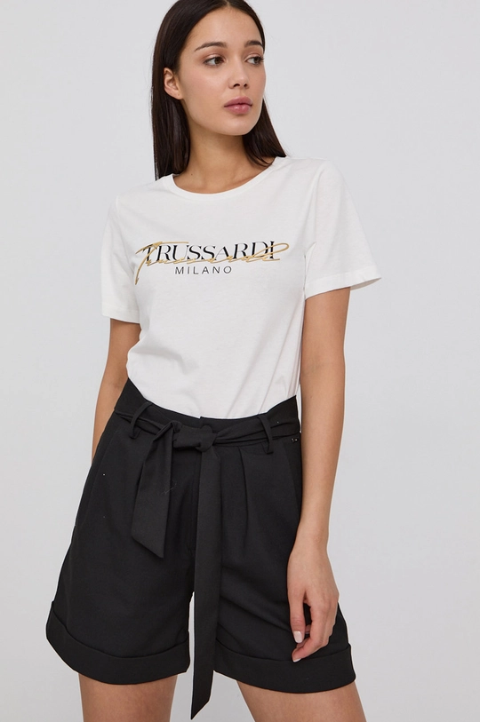 biały Trussardi T-shirt Damski