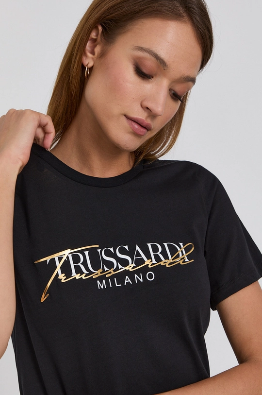 czarny Trussardi T-shirt Damski