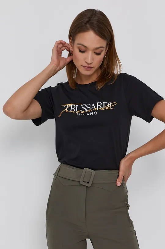 czarny Trussardi T-shirt