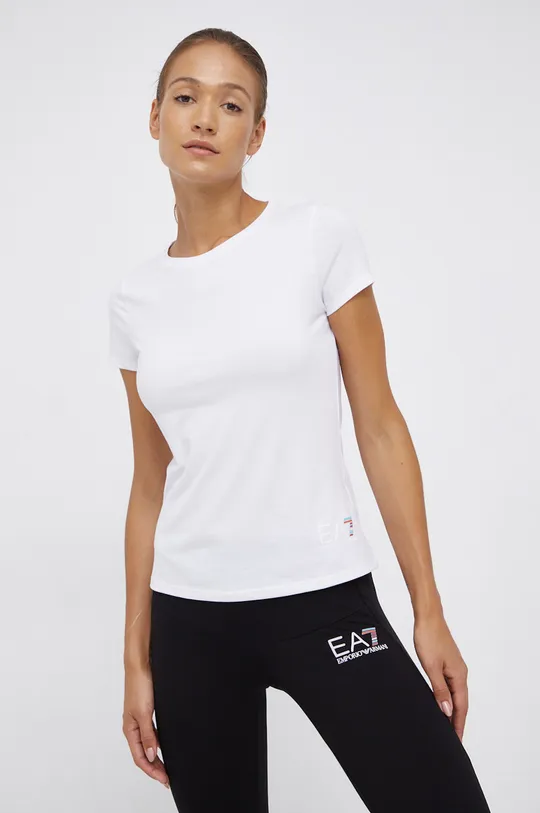 biały EA7 Emporio Armani T-shirt 6KTT13.TJ5LZ Damski