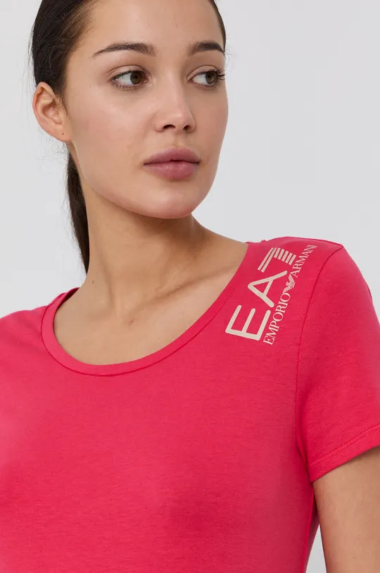 różowy EA7 Emporio Armani T-shirt 6KTT16.TJCRZ