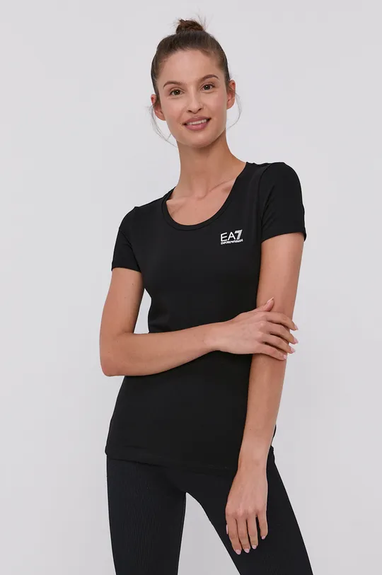 EA7 Emporio Armani T-shirt bawełniany 6KTT18.TJ12Z czarny