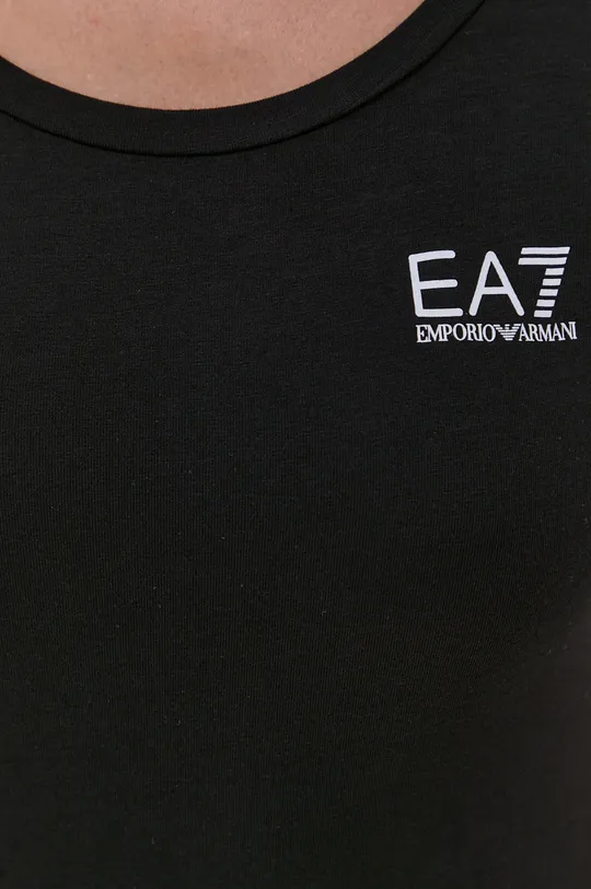 czarny EA7 Emporio Armani T-shirt bawełniany 6KTT18.TJ12Z
