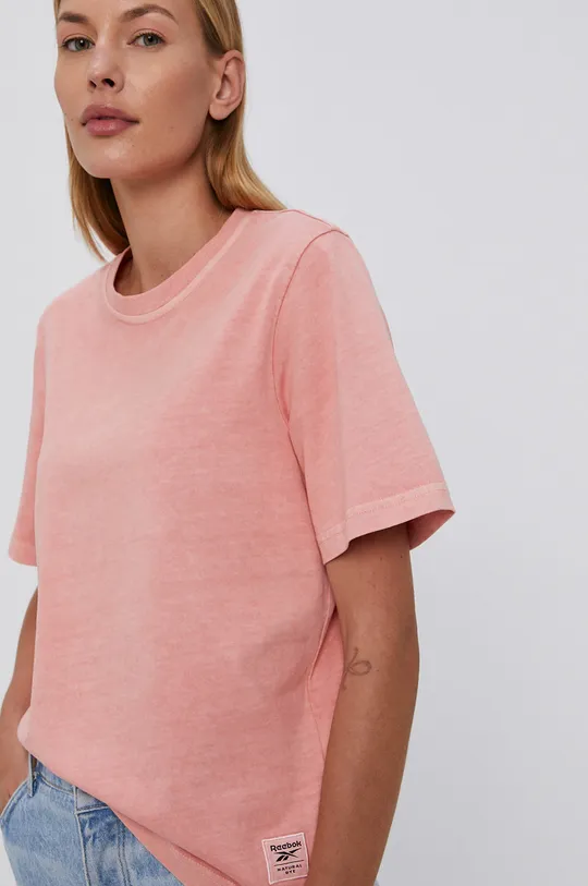 różowy Reebok Classic T-shirt bawełniany H11210 Damski