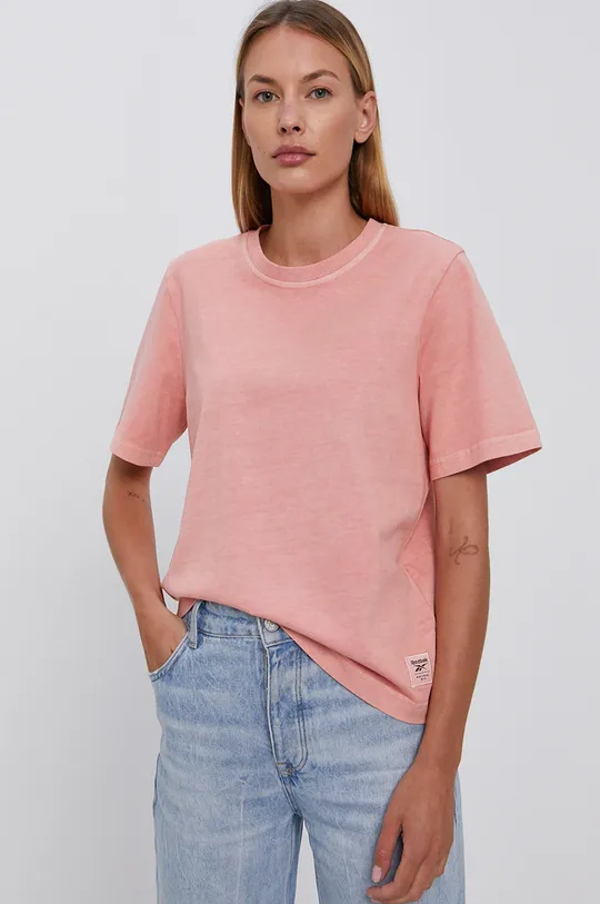 růžová Bavlněné tričko Reebok Classic H11210