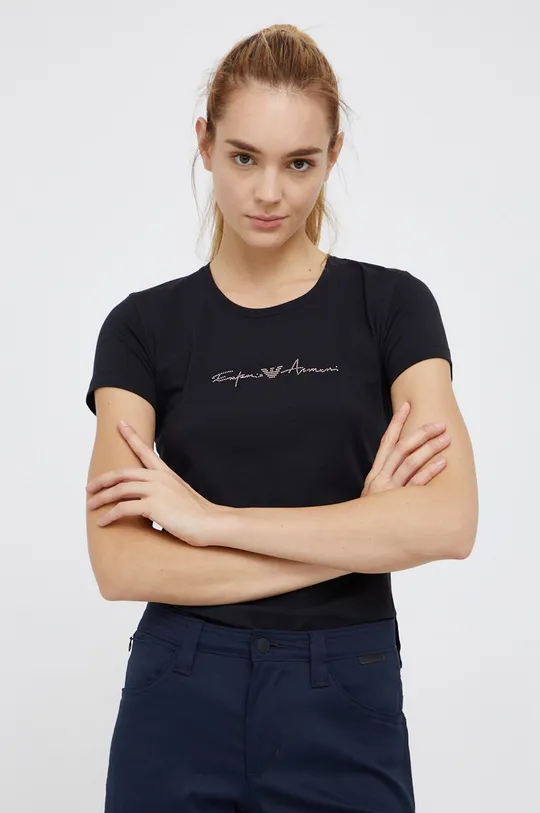 czarny Emporio Armani Underwear - T-shirt 163139.1A223 Damski