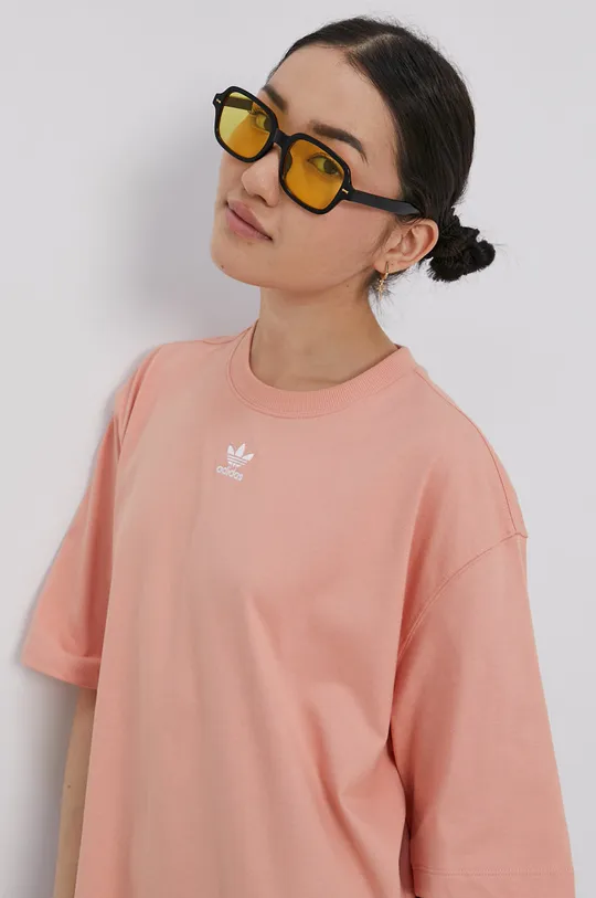 pomarańczowy adidas Originals T-shirt bawełniany H06647 Damski