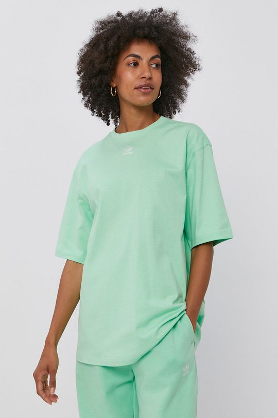 blady zielony adidas Originals T-shirt bawełniany Damski