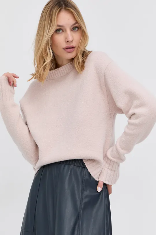 różowy Marella sweter wełniany Damski