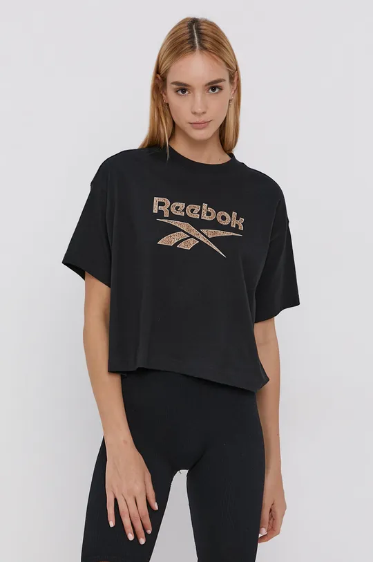 čierna Bavlnené tričko Reebok Classic H41353 Dámsky
