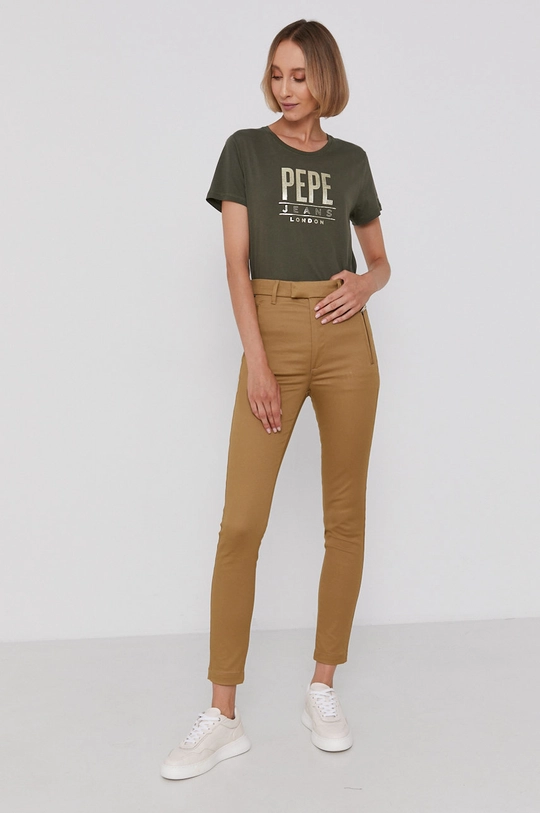 Хлопковая футболка Pepe Jeans Blancas зелёный