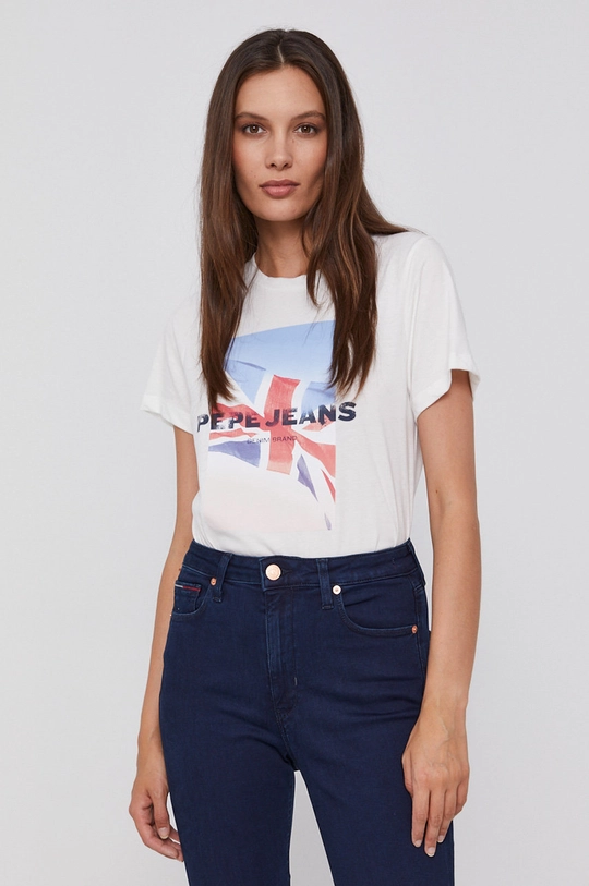 biały Pepe Jeans T-shirt Belen Damski