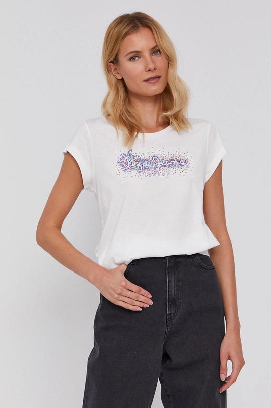 biały Pepe Jeans T-shirt Berenice Damski