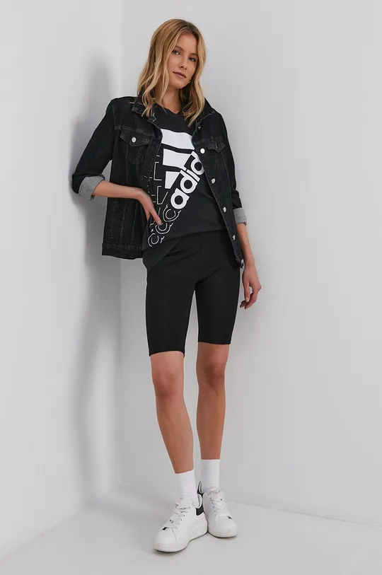 adidas T-shirt bawełniany GR9603 czarny