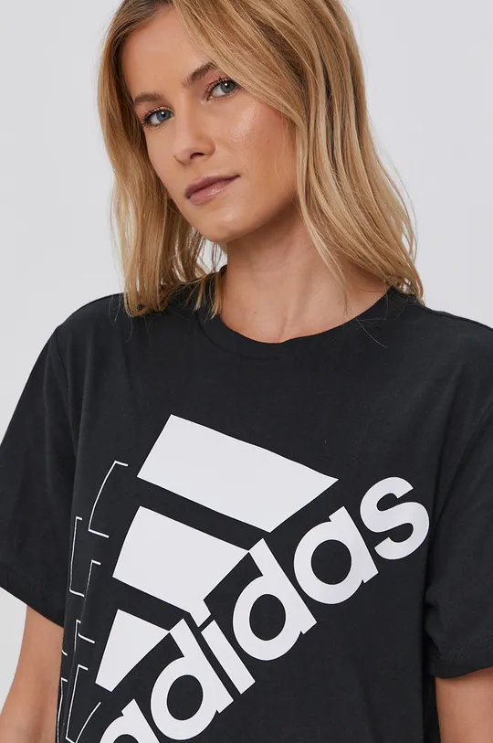 czarny adidas T-shirt bawełniany GR9603