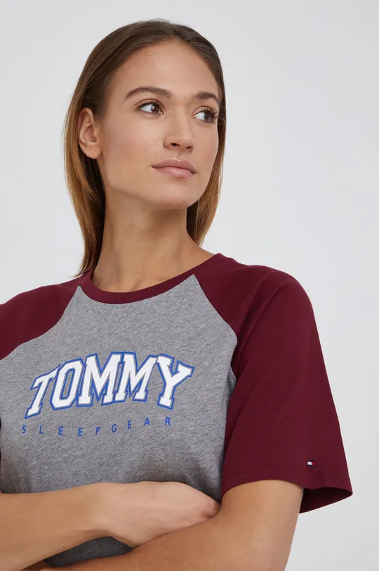 szary Tommy Hilfiger T-shirt bawełniany Damski