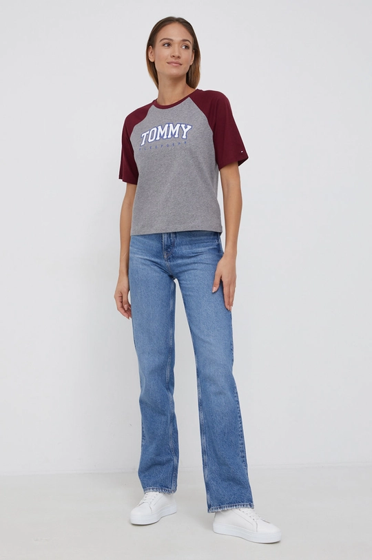 Tommy Hilfiger T-shirt bawełniany szary