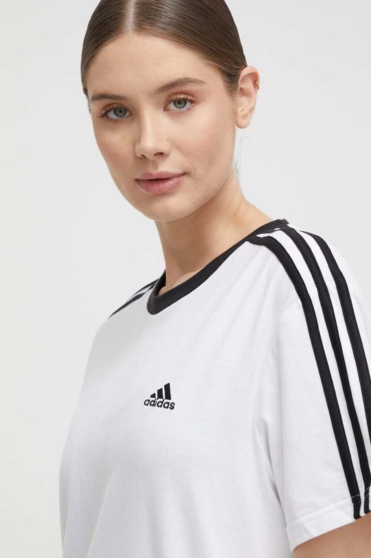 biela Bavlnené tričko adidas