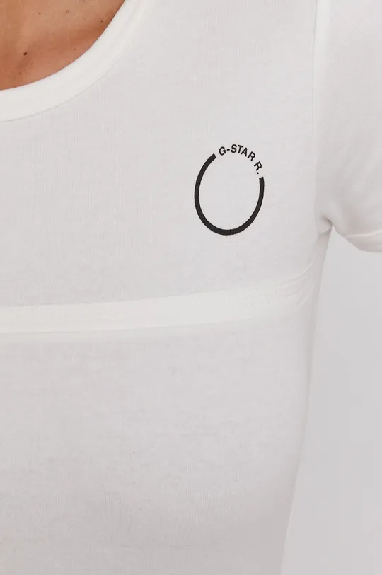 biały G-Star Raw T-shirt bawełniany D20454.C812