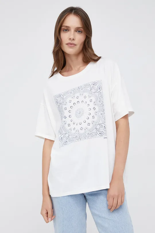 biały Wrangler T-shirt bawełniany