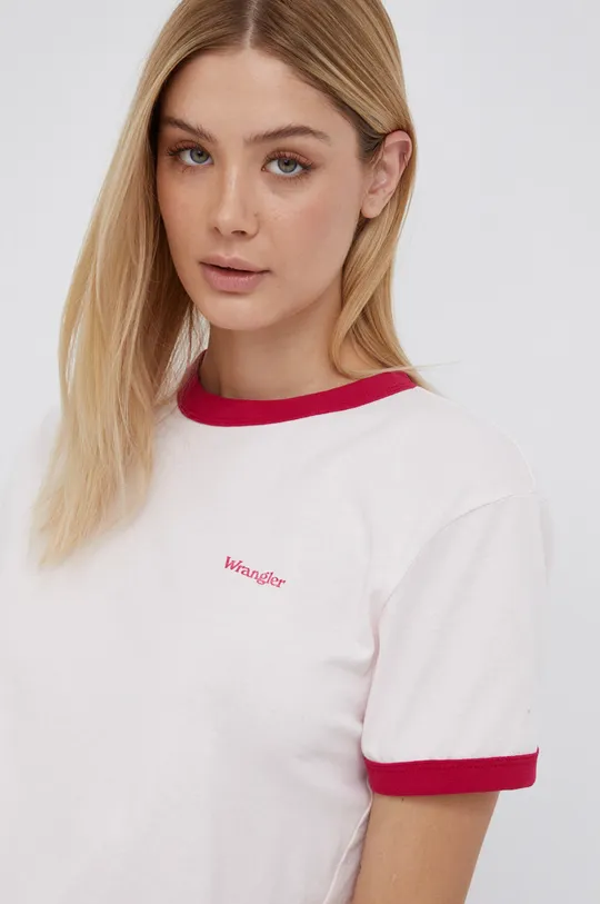 ružová Bavlnené tričko Wrangler