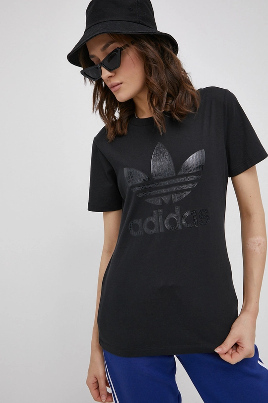 чёрный Хлопковая футболка adidas Originals H09772