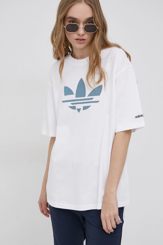 λευκό Βαμβακερό μπλουζάκι adidas Originals