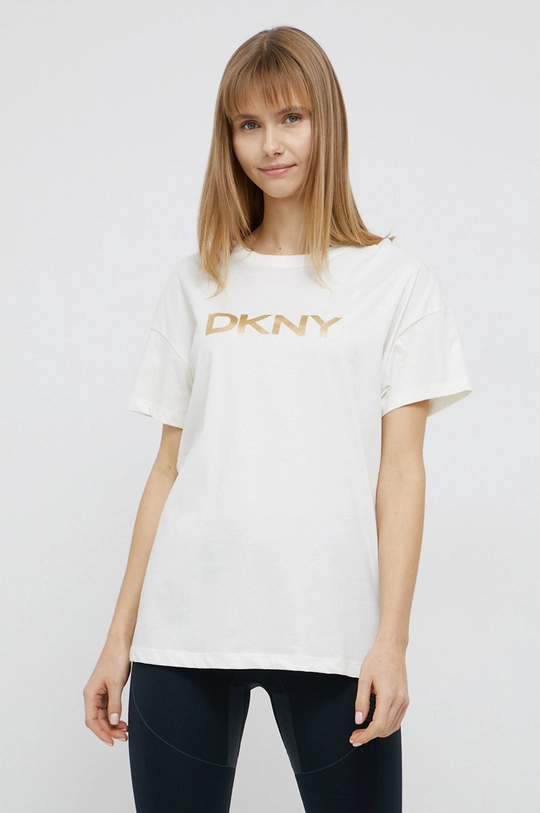 μπεζ Βαμβακερό μπλουζάκι Dkny Γυναικεία