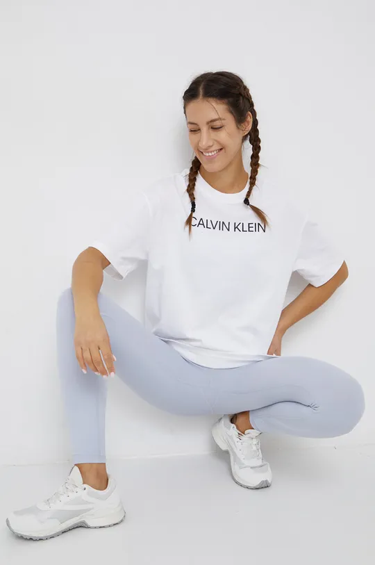 biały Calvin Klein Performance - T-shirt Damski