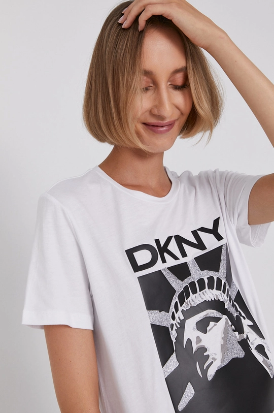 biały Dkny T-shirt P0DBYCNA Damski