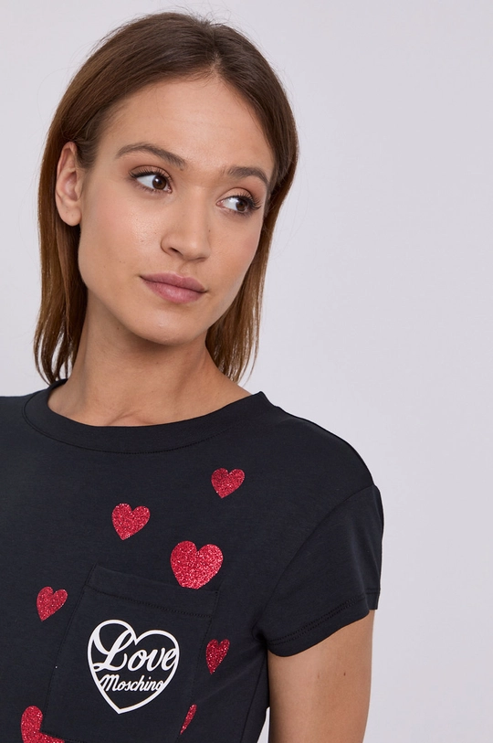 czarny Love Moschino T-shirt