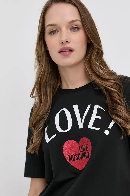 czarny Love Moschino T-shirt Damski