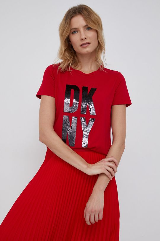 czerwony Dkny T-shirt Damski