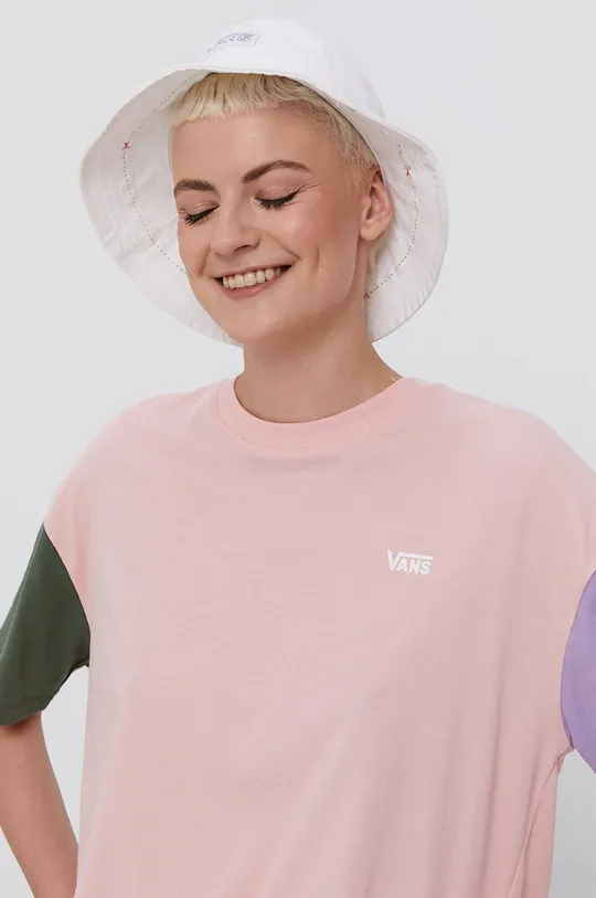 rózsaszín Vans pamut póló Női