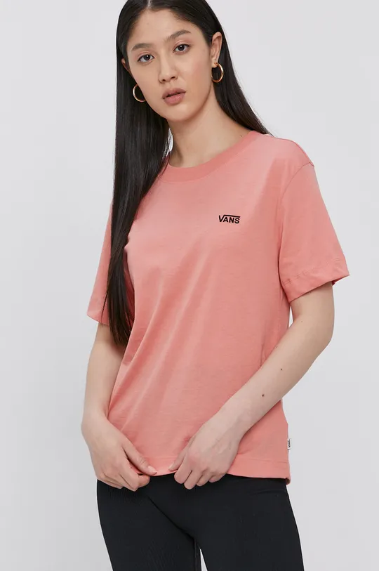 różowy Vans T-shirt bawełniany