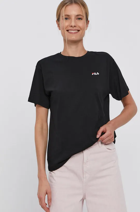 czarny Fila T-shirt bawełniany