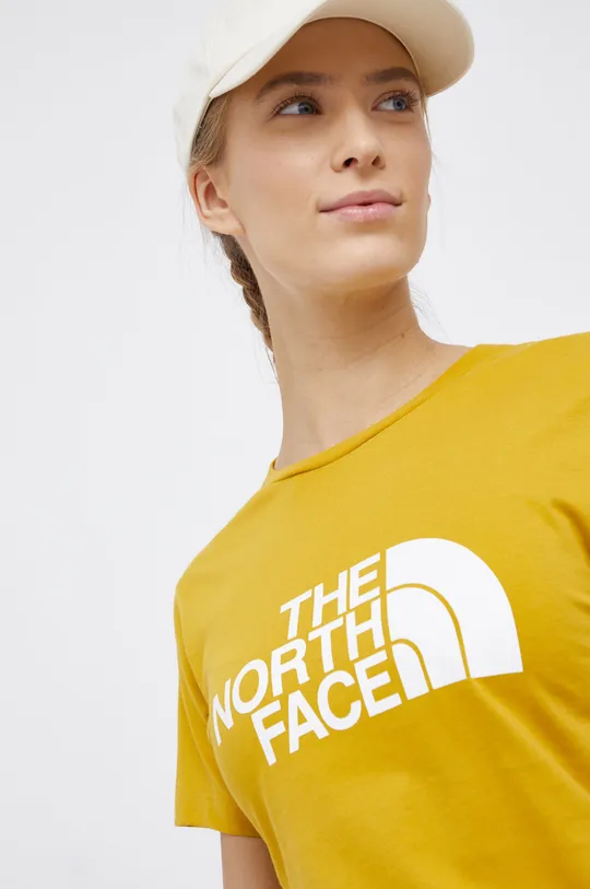 жёлтый Хлопковая футболка The North Face Женский
