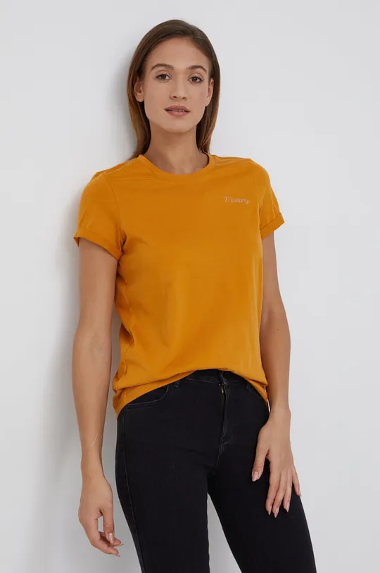 πορτοκαλί Βαμβακερό μπλουζάκι Mustang Alina C Print Γυναικεία