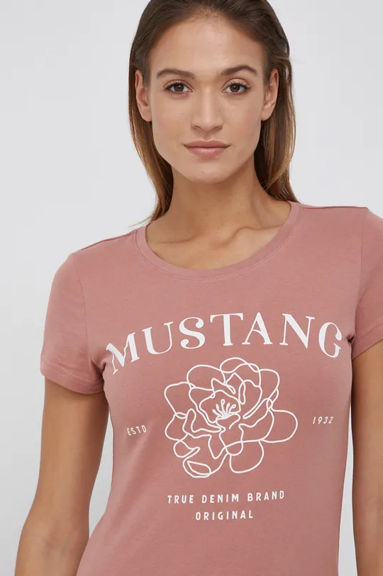 ροζ Βαμβακερό μπλουζάκι Mustang Alexia C Print