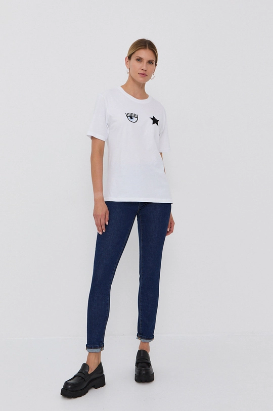 Chiara Ferragni T-shirt bawełniany Eyestar biały