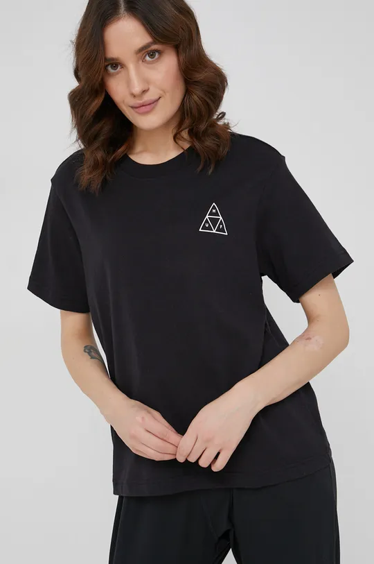 czarny HUF T-shirt bawełniany Damski