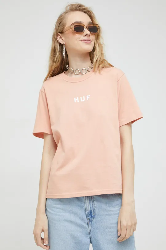 πορτοκαλί Βαμβακερό μπλουζάκι HUF Γυναικεία