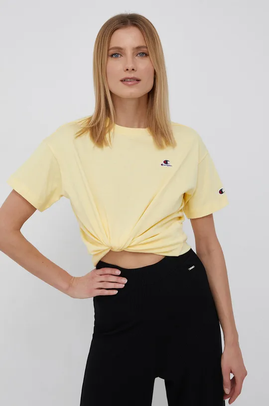 κίτρινο Βαμβακερό μπλουζάκι Champion Γυναικεία