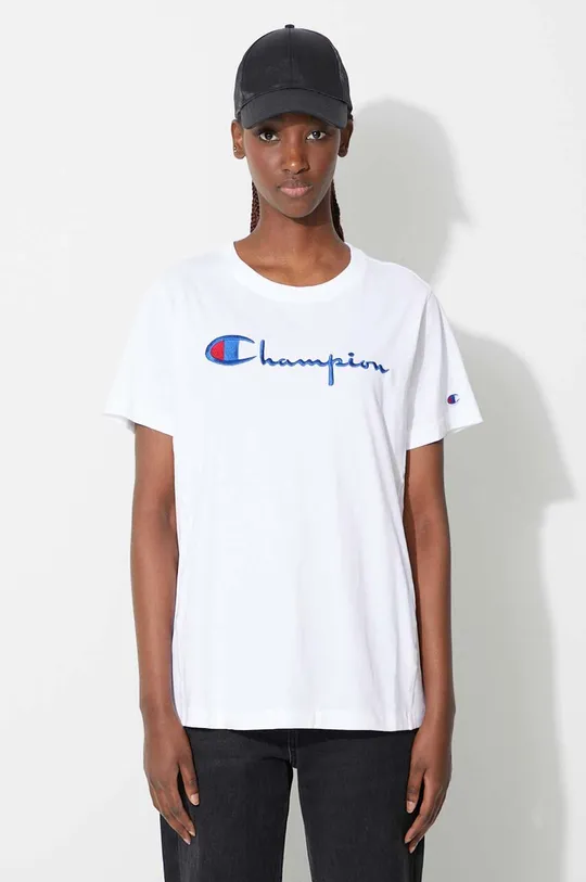 білий Бавовняна футболка Champion Жіночий