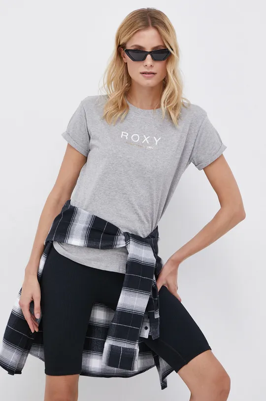 Roxy T-shirt bawełniany szary