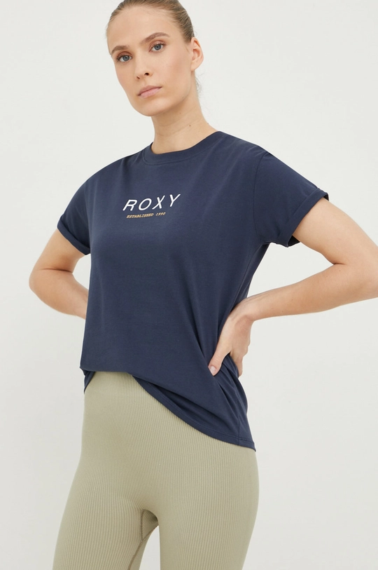 granatowy Roxy T-shirt bawełniany Damski