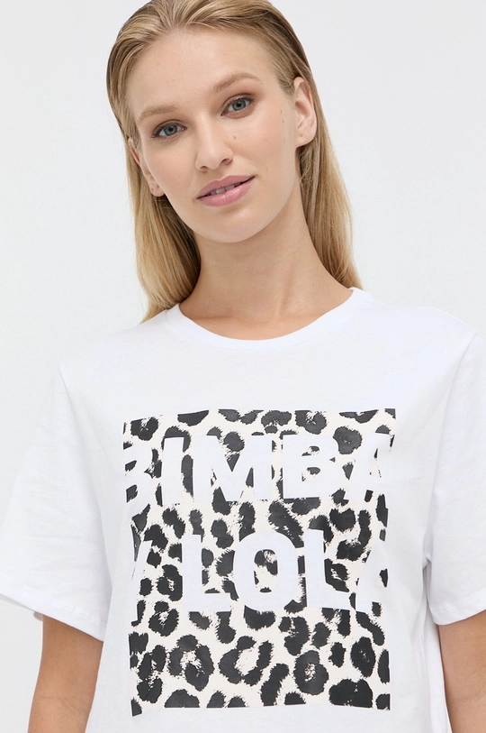 biały BIMBA Y LOLA - T-shirt bawełniany Damski