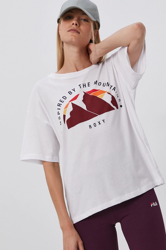 Roxy T-shirt bawełniany biały