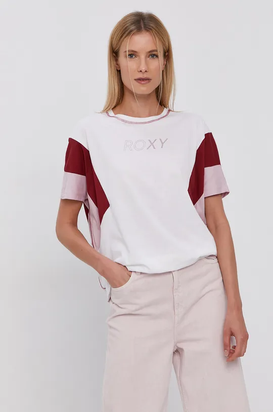 biały Roxy T-shirt bawełniany Damski